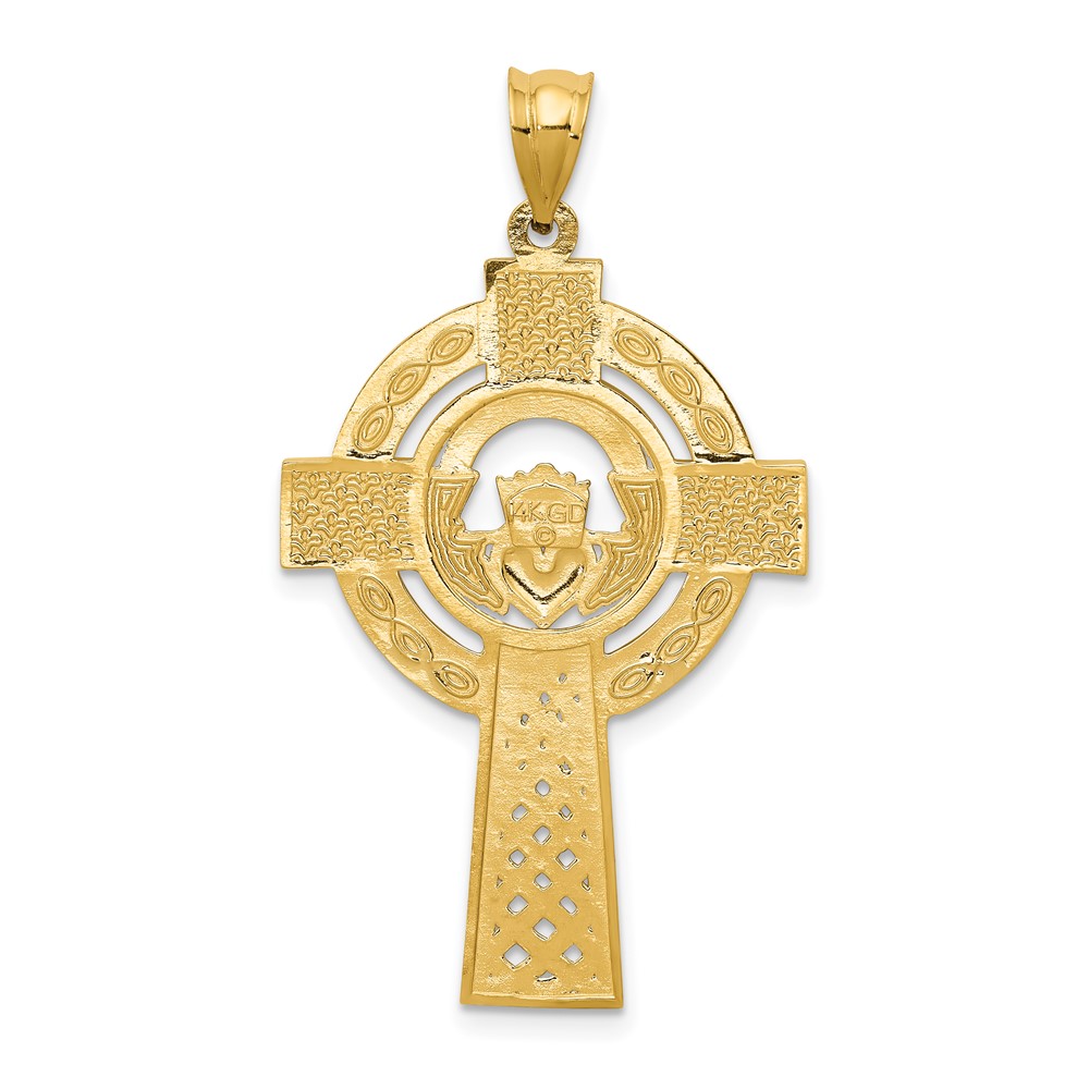 14k Celtic Claddagh Cross Pendant (C2703)