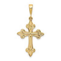14K Fleur De Lis Cross Pendant view 1