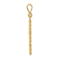 14K Yellow Gold Design on Both Sides Reversible Latin Cross Pendant view 2