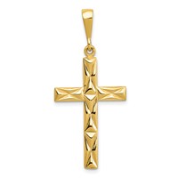 14K Yellow Gold Design on Both Sides Reversible Latin Cross Pendant view 3