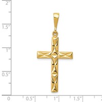 14K Yellow Gold Design on Both Sides Reversible Latin Cross Pendant view 4