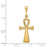 14K Yellow Gold Egyptian Ankh Cross Pendant view 3