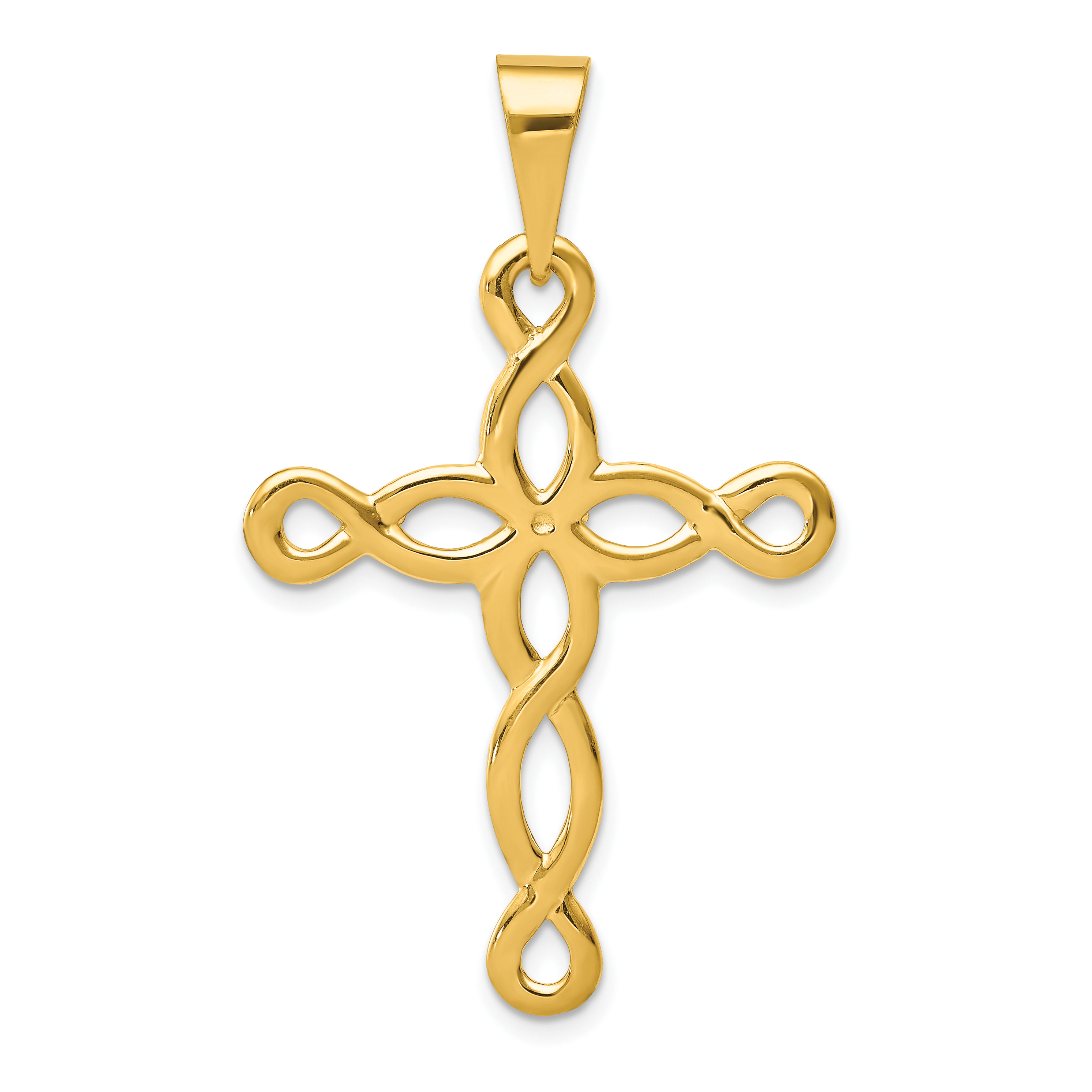 14k Polished Cross Pendant (C2739)
