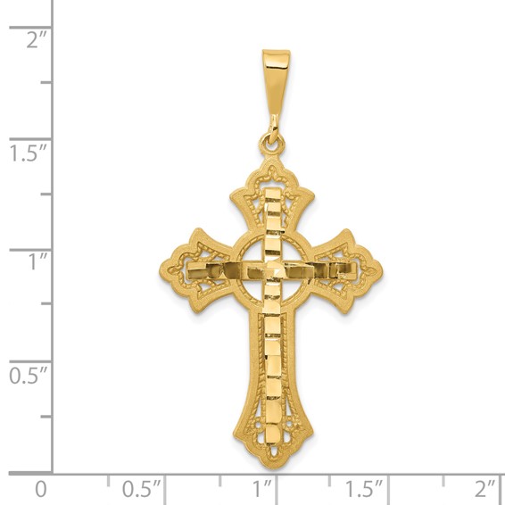 14k Diamond-cut Celtic Cross Pendant