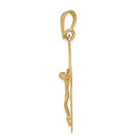 14K Yellow Gold Polished Cut-out Crucifix Pendant view 2
