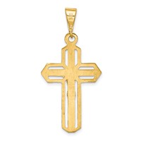 14K Yellow Gold Polished Cut-out Crucifix Pendant view 4