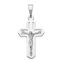 14K White Gold Cut-out Crucifix Pendant view 1