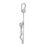 14K White Gold Crucifix Pendant view 2