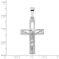 14K White Gold Crucifix Pendant view 3