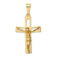 14K Yellow Gold Polished Crucifix Pendant view 1