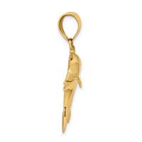14K Yellow Gold Dolphin Pendant view 2