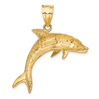 14K Yellow Gold Dolphin Pendant view 3