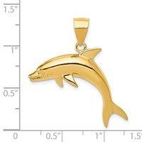 14K Yellow Gold Dolphin Pendant view 4