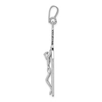14K White Gold Large Filigree Crucifix Pendant view 2