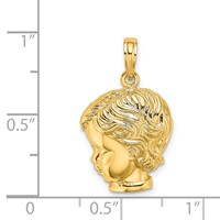 14K Yellow Gold Boy Head Charm view 4