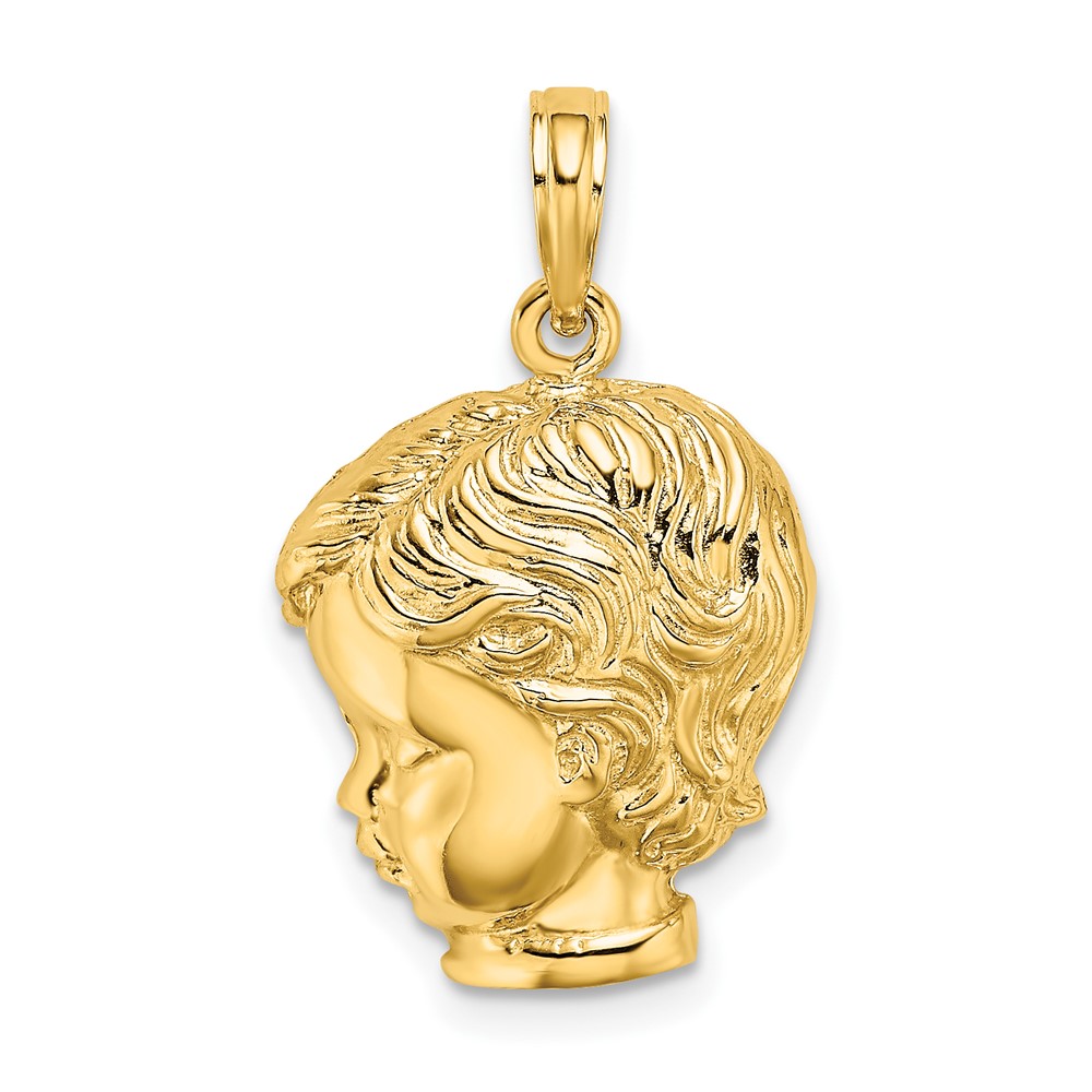 14K Yellow Gold Boy Head Charm