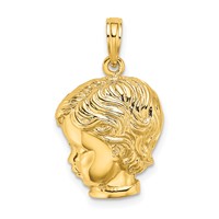14K Yellow Gold Boy Head Charm view 1