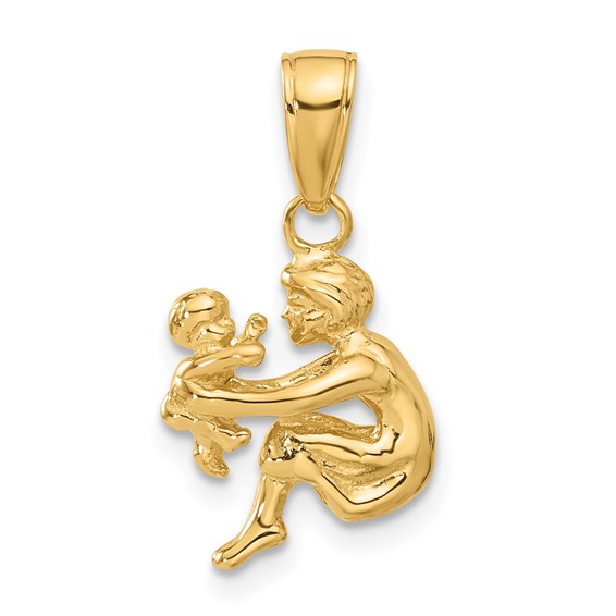 14k Mother Holding Child Pendant