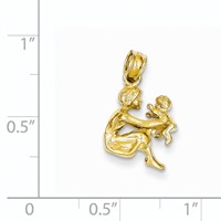 14K Yellow Gold Mother Holding Child Pendant view 4