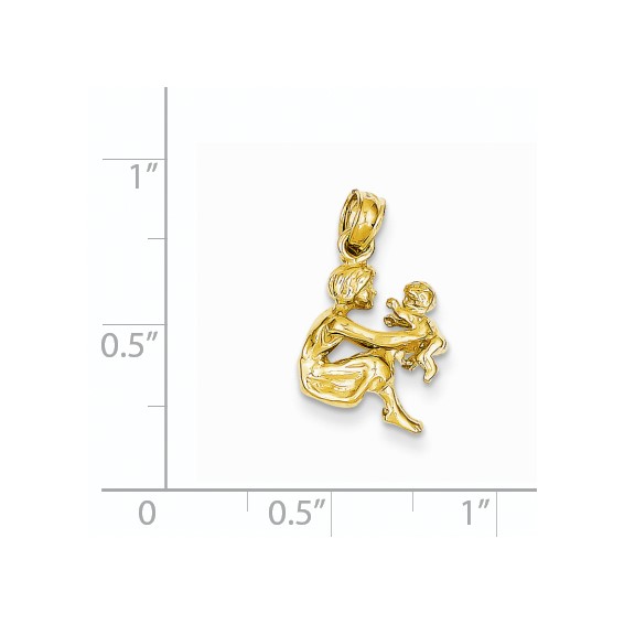 14k Mother Holding Child Pendant