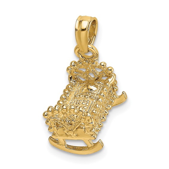 14k 3-D Baby Cradle Charm