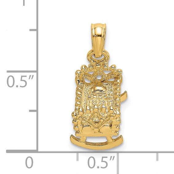 14k 3-D Baby Cradle Charm