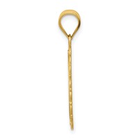 14K Yellow Gold Solid Satin Polished Gemini Zodiac Oval Pendant view 2