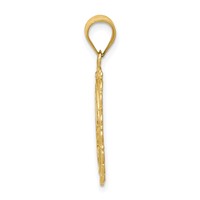14K Solid Satin Polished Cancer Zodiac Oval Pendant view 2