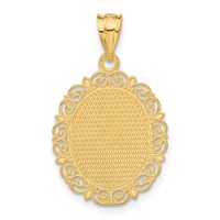 14K Solid Satin Polished Cancer Zodiac Oval Pendant view 3