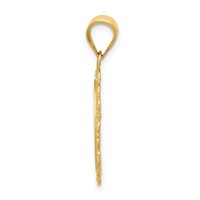 14K Yellow Gold Solid Satin Polished Virgo Zodiac Oval Pendant view 2