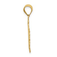 14K Solid Satin Polished Libra Zodiac Oval Pendant view 2