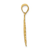 14K Yellow Gold Solid Satin Polished Scorpio Zodiac Oval Pendant view 2