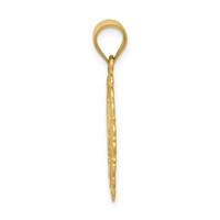 14K Yellow Gold Solid Satin Polished Sagittarius Zodiac Oval Pendant view 2