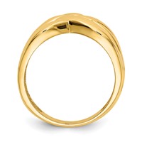 14K Yellow Gold High Polished Woven Dome Ring view 2