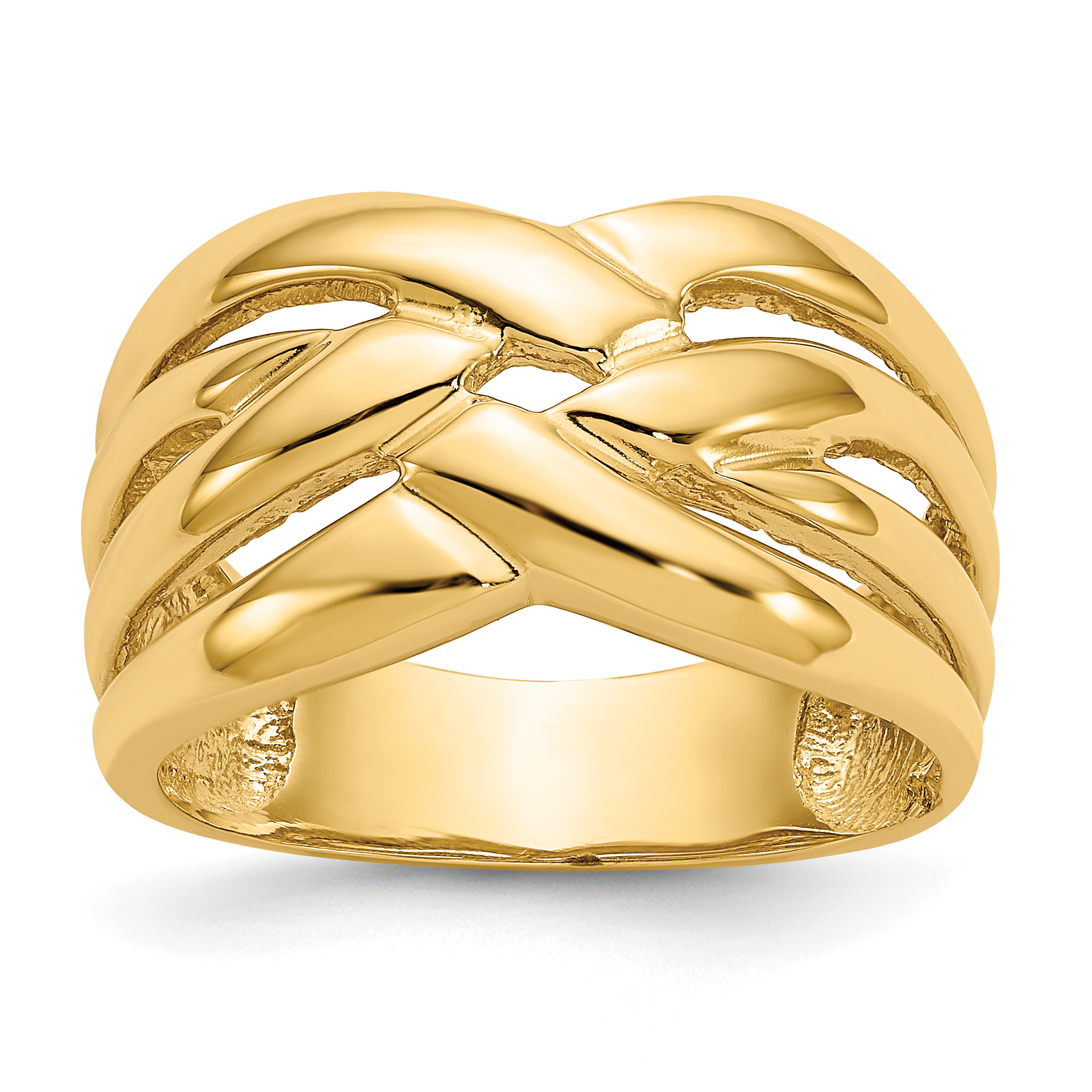 14k High Polished Woven Dome Ring (C2863)