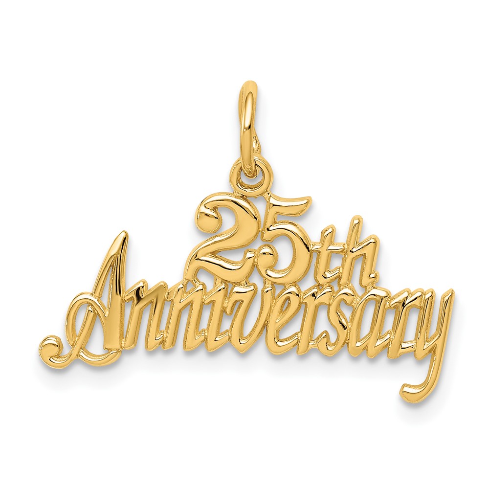 14K Yellow Gold 25th Anniversary Charm