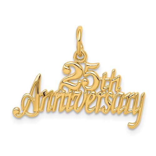 14K Yellow Gold 25th Anniversary Charm