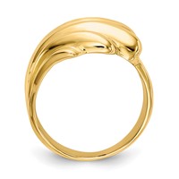 14K Yellow Gold High Polished Wave Dome Ring view 2