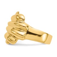 14K Yellow Gold High Polished Wave Dome Ring view 4