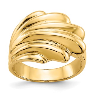 14k High Polished Wave Dome Ring