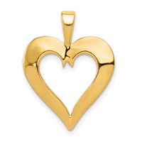 14K Yellow Gold Polished Heart Pendant view 1