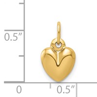14K Yellow Gold Polished 3-D Puffed Heart Charm view 3