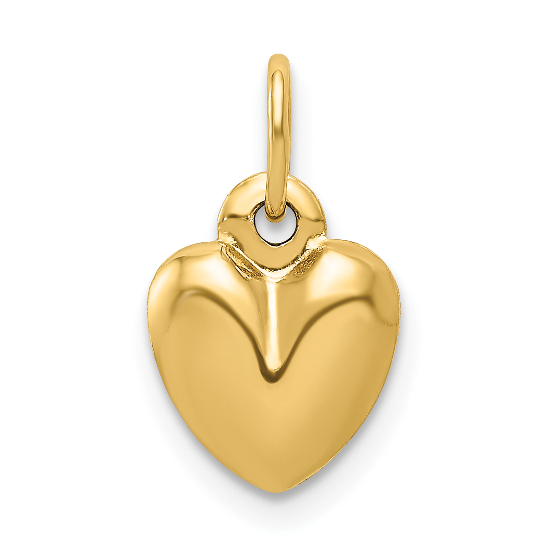 14K Polished 3-D Puffed Heart Charm (C2904)