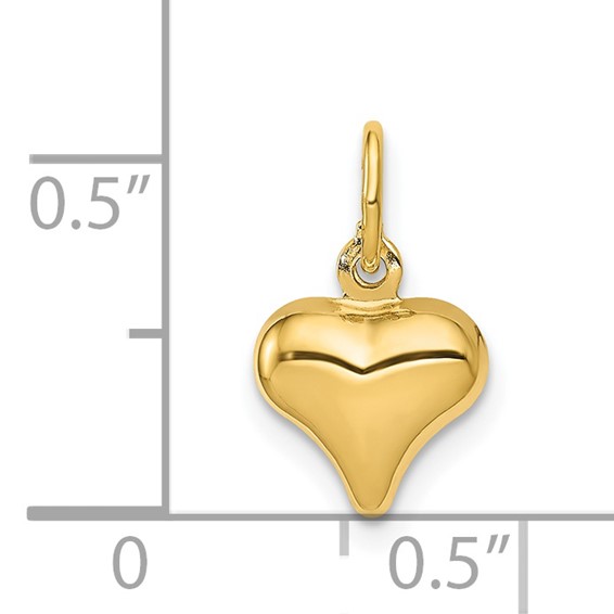Gold 3D Heart Pendant