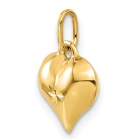 14K Polished 3-D Diamond-cut Puffed Heart Charm view 5