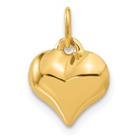 14K Polished 3-D Puffed Heart Pendant view 3
