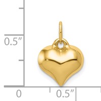 14K Polished 3-D Puffed Heart Pendant view 4