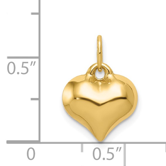 Gold 3D Heart Pendant
