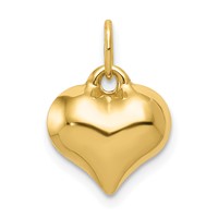 14K Polished 3-D Puffed Heart Pendant view 1