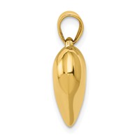 14K Yellow Gold Polished 3-D Puffed Heart Pendant view 2